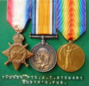 A World War I trio to 7-2656. Pte. J.T.Stewart. North'd Fus.