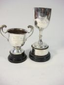 A silver two handled trophy for Dulverton Hunt Point to Point Races 1952:,maker Adie Brothers ,