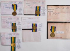A group of six WWI Victory medals:,