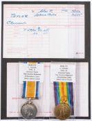 A WWI pair to '38382 Pte C Taylor Ches.R':.