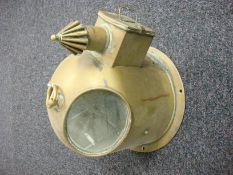 A 19th century brass yacht binnacle case:,