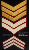 Grenadier Guards: stripes of Full Sergeant, and Corporal for scarlet tunic.