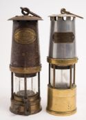 A Davis-Kirby Type No 2 Miner's Safety Lamp by John Davis & Son, Derby:,