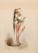 French School 19/20th Century- Army officer caricatures,:- four,