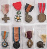 A group of French, Belgian and Allied WWI medals:, including a French Legion D'Honneur,
