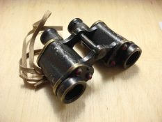A pair of WWII Bino Prism Binoculars MKII by Kershaw:, stamped to backplates, with canvas strap.