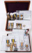 A collection of WWI Royal Navy medals:, comprising five pairs,
