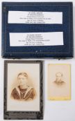 An Edwardian photograph of George Edward Culverwell RN:, on a stamped card mount with inscription.