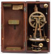 A lacquered brass four screw vernier theodolite by Stanley, London:,