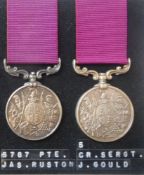 Two Army Long Service and Good Conduct Medals: to 5787 Pte. Jas Ruston. Gren Gds. and to 5 Cr Sergt.