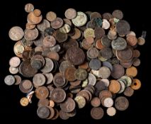 A quantity of British and foreign copper coinage including evasion.