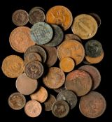 A selection of mixed copper including a Cossack penny, 1855 Honduras (IR), etc.