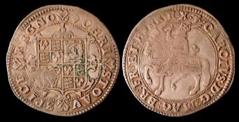 A Charles I halfcrown mm plume.