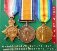 A World War I trio to 6-869 C. Sjt N. B. B. Brook. North'd Fus.