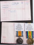 A WWI pair to '2397 Pte F Hallam S .Notts Hrs':, (South Notts Hussars.
