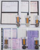 A group of six WWI War Medals:.