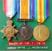 A World War I trio to 13700 Pte. J. McShane. North'd Fus.