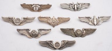 A group of WWII US Army Air Corp silver wings:, .