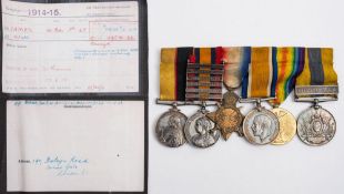 A South Africa and WWI group of six medals to Walter Jones Grenadier Guards:, Queen's Sudan Medal,