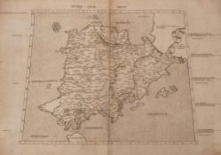 CRETE : large uncoloured woodblock map, size 460 x 280 mm, c1540.