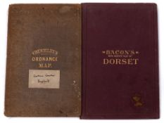 SOUTHERN ENGLAND : Large folding hand coloured map mounted on linen in cloth case front board