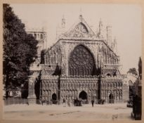 EARLY PHOTOGRAPHY : ' Exeter Cathedral,' a fine large mounted albumen print, 295 x 245 mm,