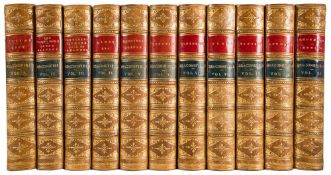 DISRAELI, Benjamin, Earl of Beaconsfield - Novels and Tales: 11 vols, half tan calf,
