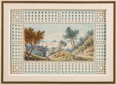PLYMOUTH SOUND / RIVER TAMAR : a pretty set of original miniature watercolours of the Breakwater,