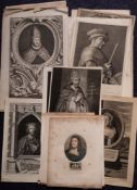 HISTORICAL/SCIENTISTS PORTRAITS : 40 loose prints inc. 18th cent. copper engravings, inc.