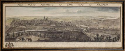BUCK, S & N - West Prospect of the City of Exeter : large panoramic engraving, size : 780 x 240 mm,