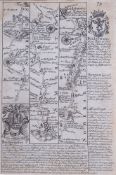 LEIGH, M. A - Wiltshire : uncoloured map, mounted, 120 x 70 mm, 1835. With 5 road maps.