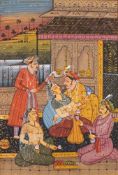 MUGHAL PAINTING : 56 page manuscript illustrated with nine gouche paintings with bodycolour on