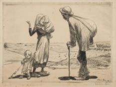 STEILEN, Theophile Alexandre : [1859-1923]-Traveller asking for directions, [1914],:- etching,