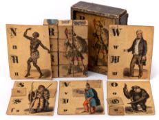 CHILDRENS PICTURE CUBES: set of twelve printed puzzle blocks making six pictures,