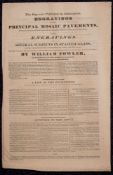 BROADSIDE : ' Engravings of the Principal Mosaic Pavements,' by William Fowler, 3 page folio,
