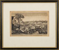 SAYER, R & BENNETT, J : Six copper engravings of battle scenes in Hogarth frames,