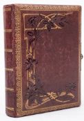 PHOTOGRAPH ALBUM : ' Our Poets,' musical carte de visite album, morocco, metal clasp,