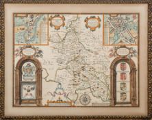SPEED, John : [Buckinghamshire] - hand coloured map with inset plans of Buckingham, and Reading,