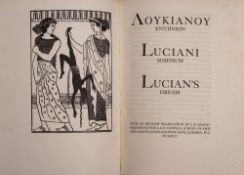 MASON, J.H - Lucian's Dream: wood block frontispiece, half calf raised bands, 4to, L.C.C.