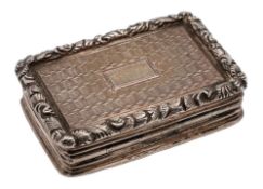 A William IV silver vinaigrette, maker Nathaniel Mills, Birmingham, 1835: of rectangular outline,
