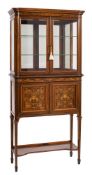 Edwards & Roberts An Edwardian rosewood and marquetry upright display cabinet:,