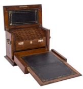 A Victorian walnut desk stationery cabinet:,