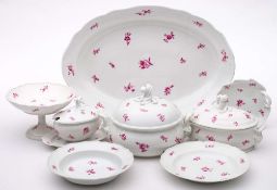 An extensive Meissen porcelain dinner service: of eighteenth century design,