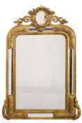 A Victorian later gilt decorated marginal wall mirror:,