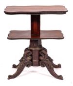 A 19th Century mahogany metamorphic three-tier dumb waiter: of serpentine outline,