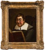 Albert William Holden [1848-1932]- A scholar reading Chaucer,:- signed top right oil on canvas,