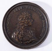 An Italian Renaissance bronze medal: Francesco Redi (1626-98), poet,