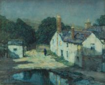 Albert Moulton Foweraker [1873-1942]- Evening; a farm cottage scene,:- signed, watercolour,