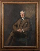 * Frank Moss Bennett [1874-1953]- Portrait of Robert Newman MP, three-quarter length seated,