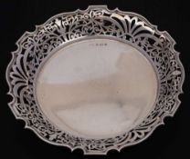 An Edward VIII silver pierced dish, maker Alexander Clark & Co Ltd, Birmingham,